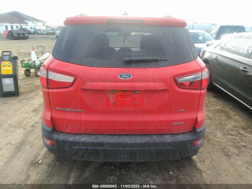 2022 Ford Ecosport Se VIN: MAJ6S3GLXNC458291 Lot: 38000002