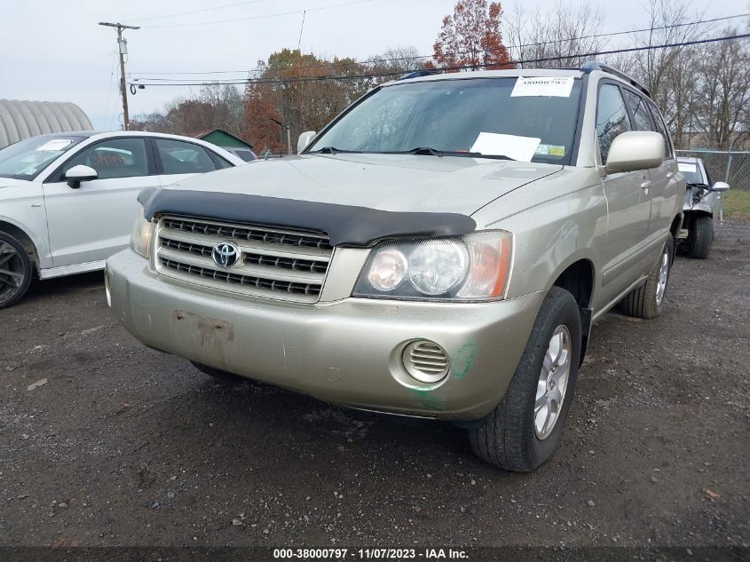 2002 Toyota Highlander V6 (A4) VIN: JTEHF21A120075261 Lot: 38000797