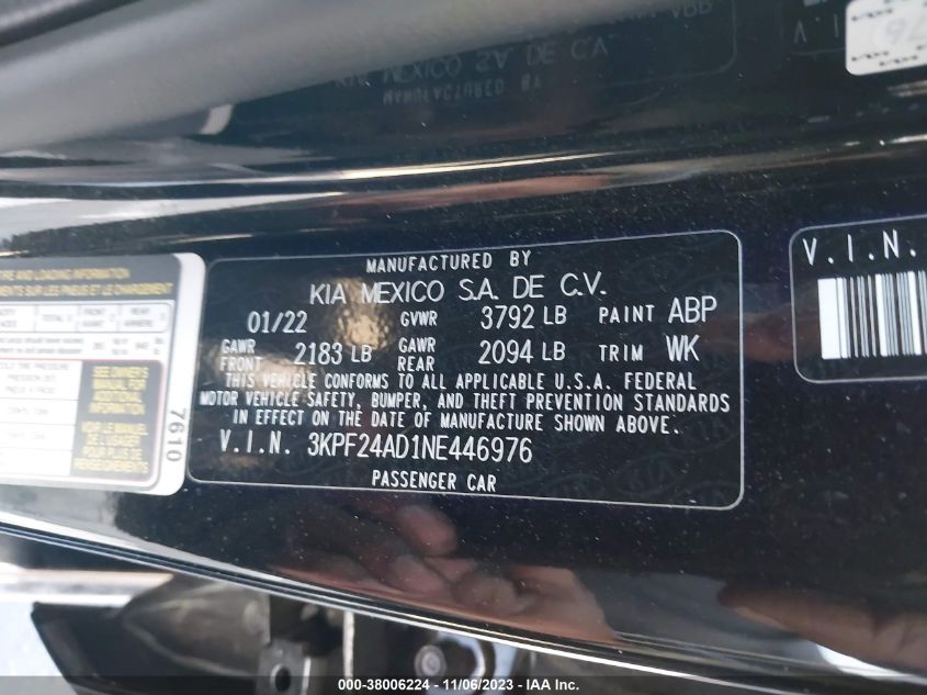 2022 Lexus Es Es 300H VIN: WDD5J4GB0LN037953 Lot: 38006224