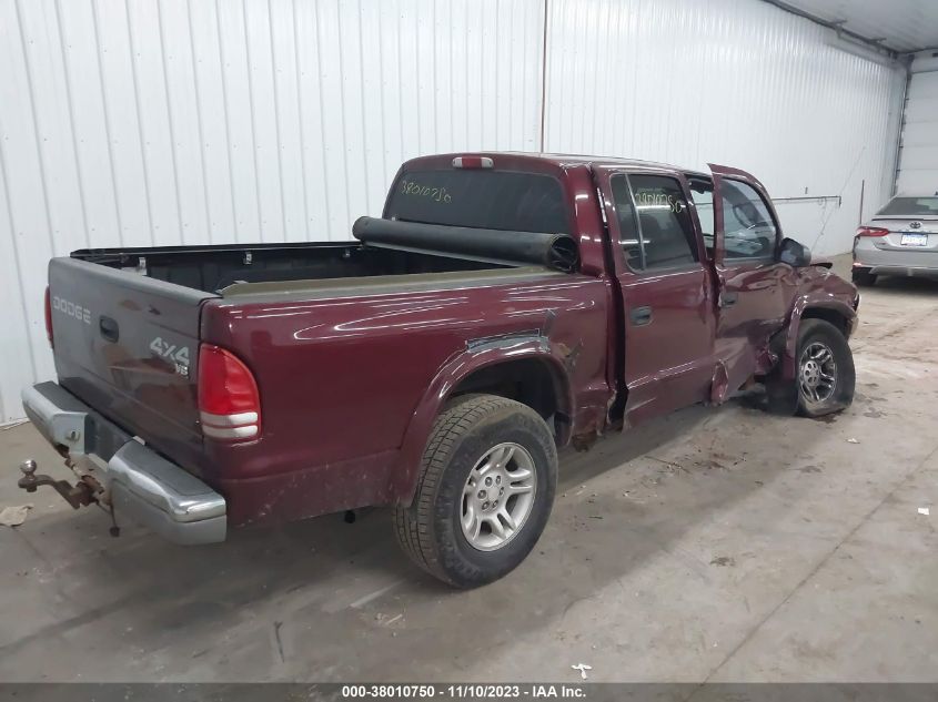 2002 Dodge Dakota Slt VIN: 1B7HG48N82S634024 Lot: 38010750