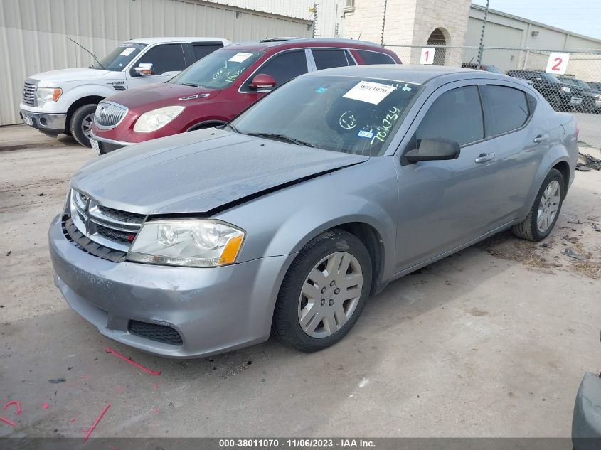 2013 Dodge Avenger Se VIN: 1C3CDZABXDN702734 Lot: 38011070