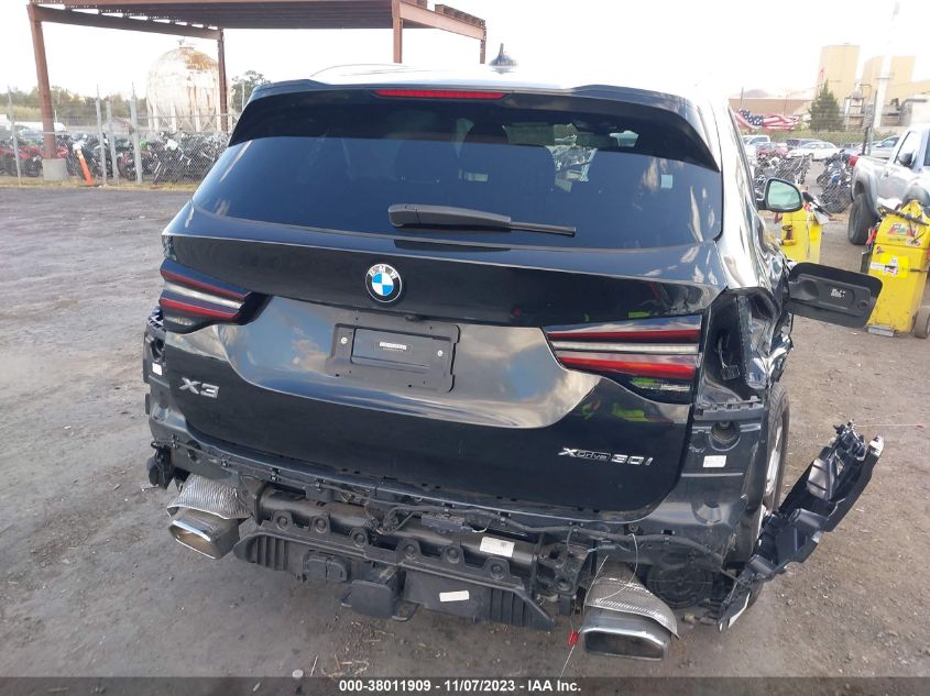 2022 BMW X3 xDrive30I VIN: 5UX53DP06N9M21278 Lot: 38011909