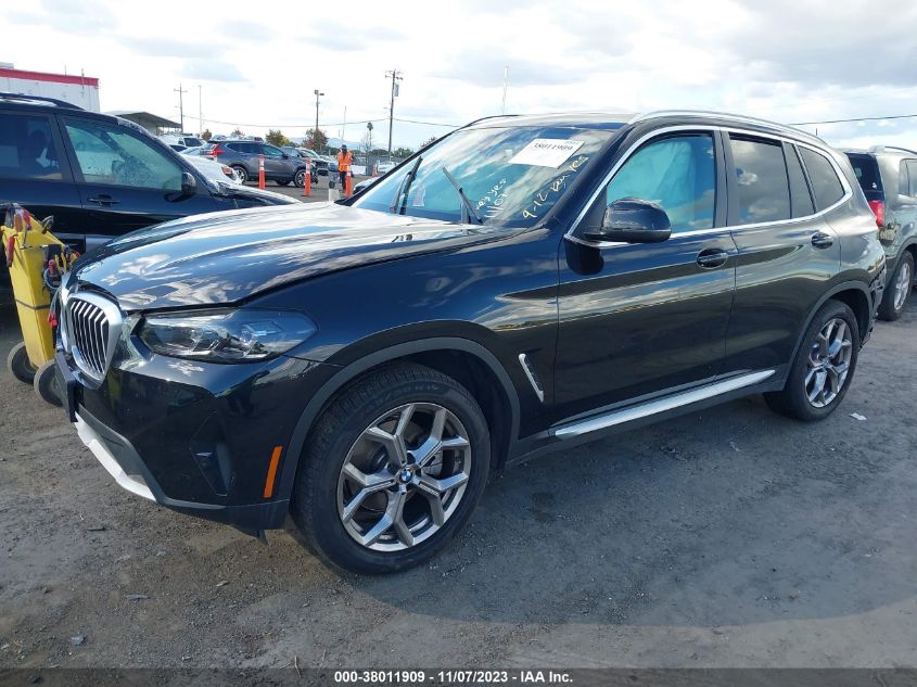 2022 BMW X3 xDrive30I VIN: 5UX53DP06N9M21278 Lot: 38011909