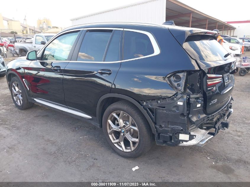 2022 BMW X3 xDrive30I VIN: 5UX53DP06N9M21278 Lot: 38011909