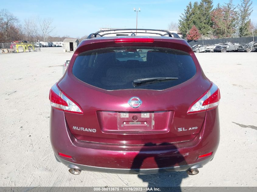 2012 Nissan Murano Sl VIN: JN8AZ1MW8CW200984 Lot: 38013675