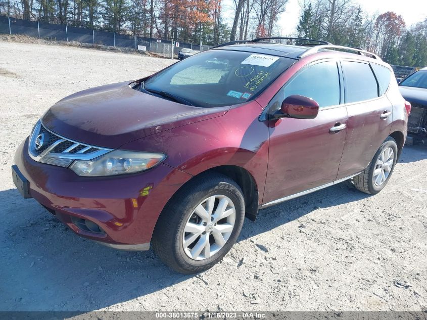 2012 Nissan Murano Sl VIN: JN8AZ1MW8CW200984 Lot: 38013675