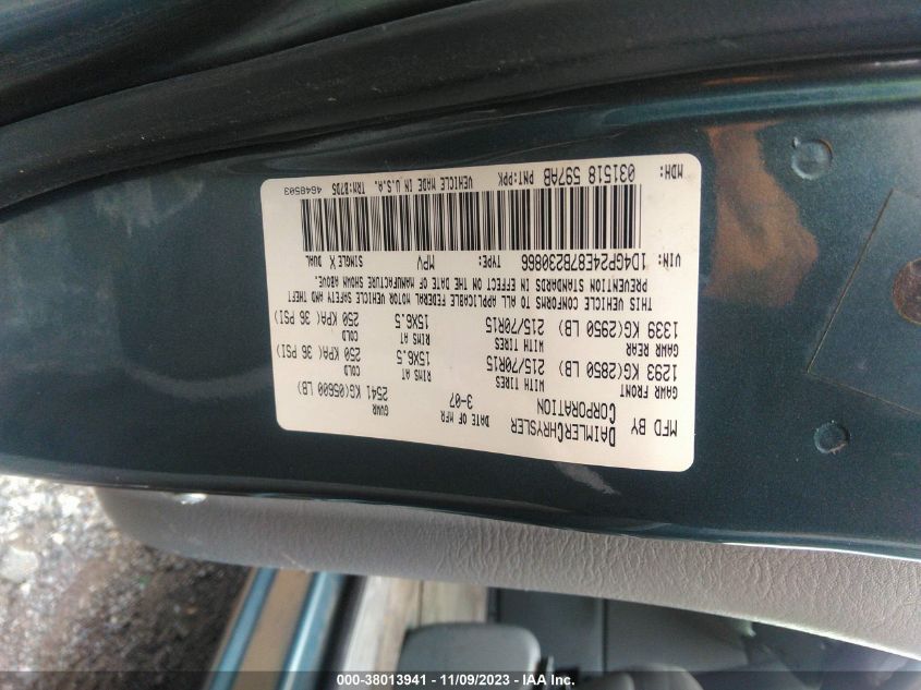 1D4GP24E87B230866 2007 Dodge Grand Caravan Se