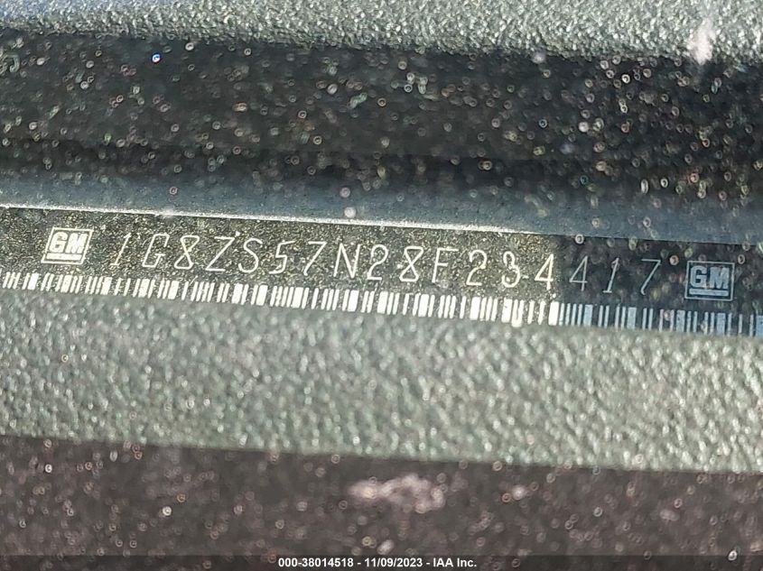 2008 Saturn Aura Xe VIN: 1G8ZS57N28F234417 Lot: 38014518