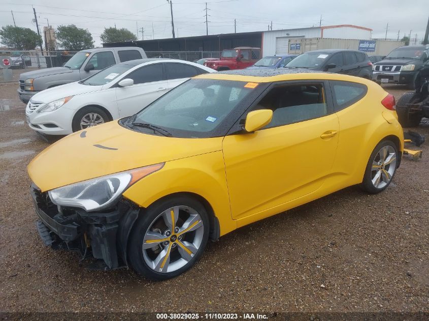 2013 Hyundai Veloster Base W/Black VIN: KMHTC6AD7DU142770 Lot: 38029025