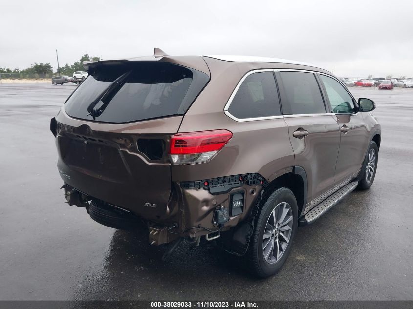 2017 Toyota Highlander Xle/Se VIN: 5TDKZRFH7HS226948 Lot: 38029033