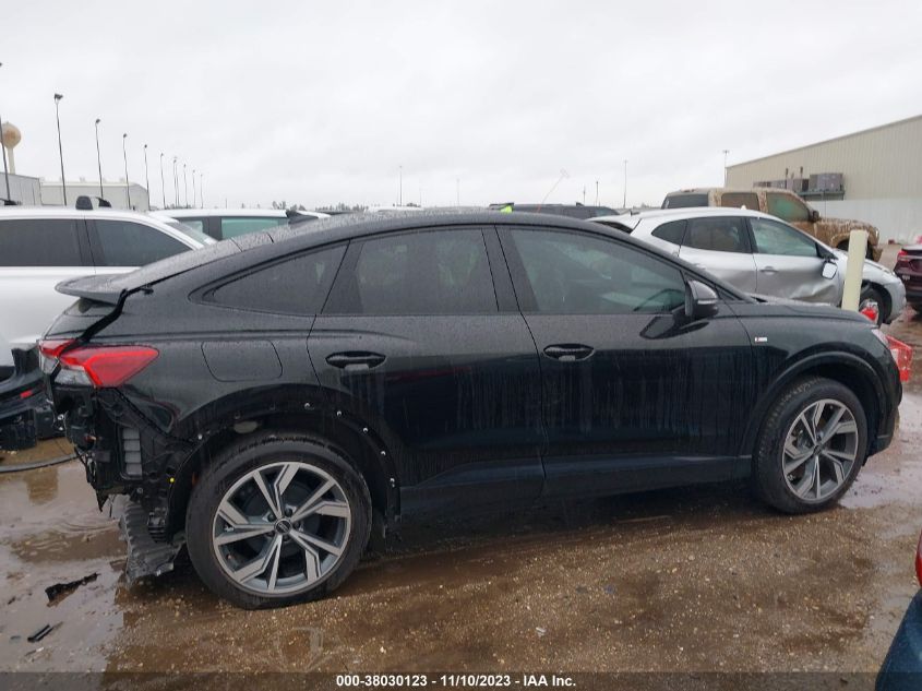 2023 Audi Q4 Sportback E-Tron Premium Plus 50 Quattro VIN: WA132BFZXPP076460 Lot: 38030123