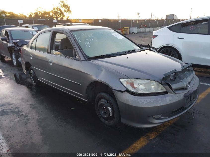 2004 Honda Civic Lx VIN: 2HGES16574H514522 Lot: 38031002