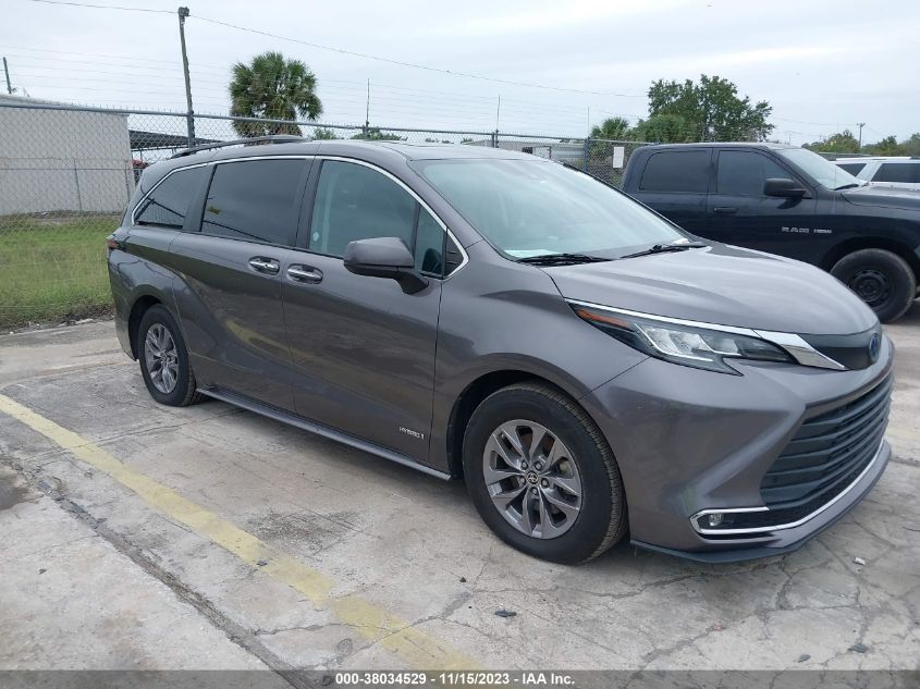 2021 Toyota Sienna Xle VIN: 5TDYRKEC2MS036122 Lot: 38034529