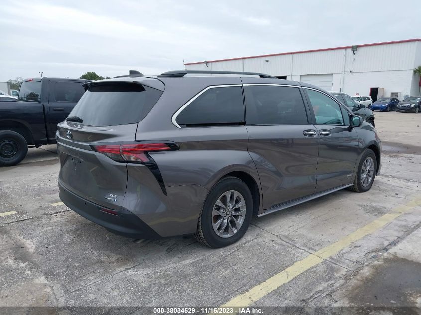 2021 Toyota Sienna Xle VIN: 5TDYRKEC2MS036122 Lot: 38034529