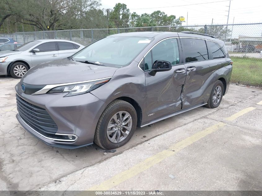 2021 Toyota Sienna Xle VIN: 5TDYRKEC2MS036122 Lot: 38034529