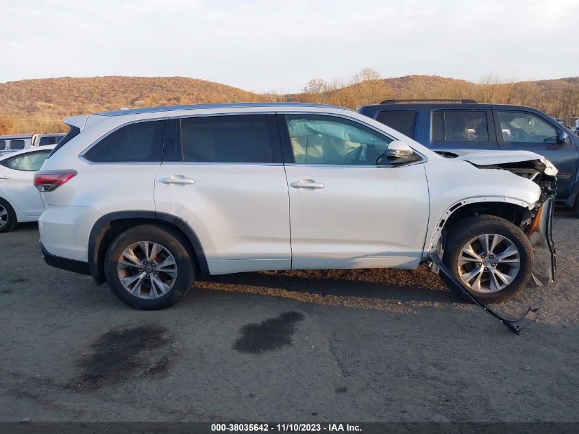 2015 Toyota Highlander Xle V6 VIN: 5TDJKRFHXFS159839 Lot: 38035642