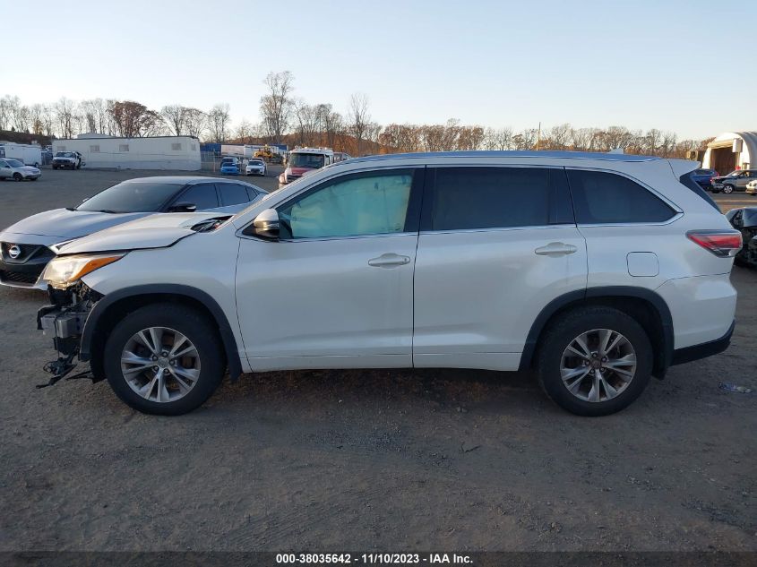 2015 Toyota Highlander Xle V6 VIN: 5TDJKRFHXFS159839 Lot: 38035642