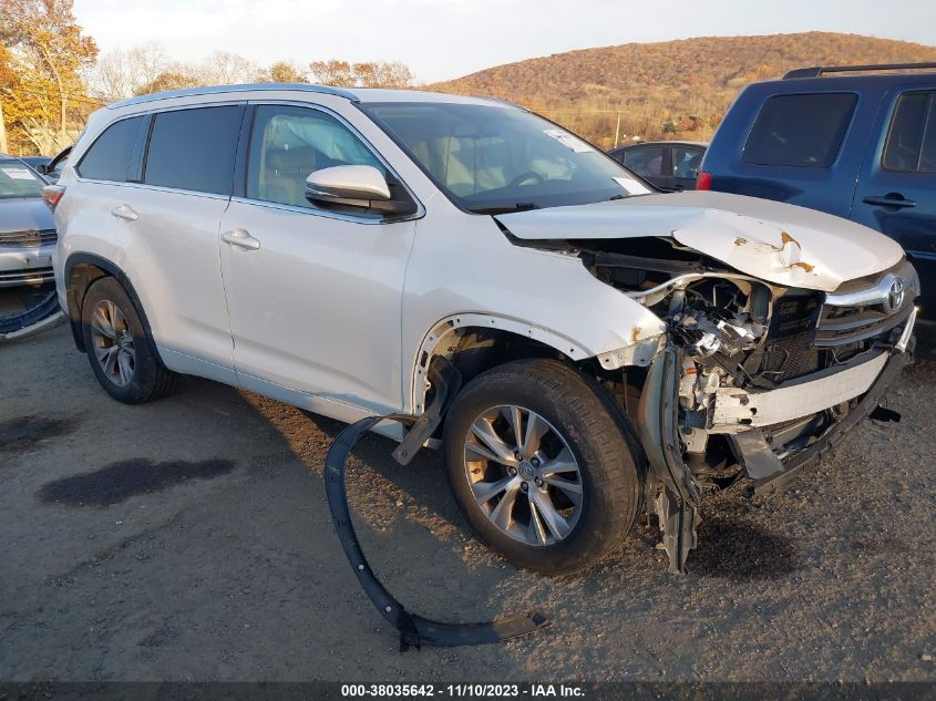 2015 Toyota Highlander Xle V6 VIN: 5TDJKRFHXFS159839 Lot: 38035642