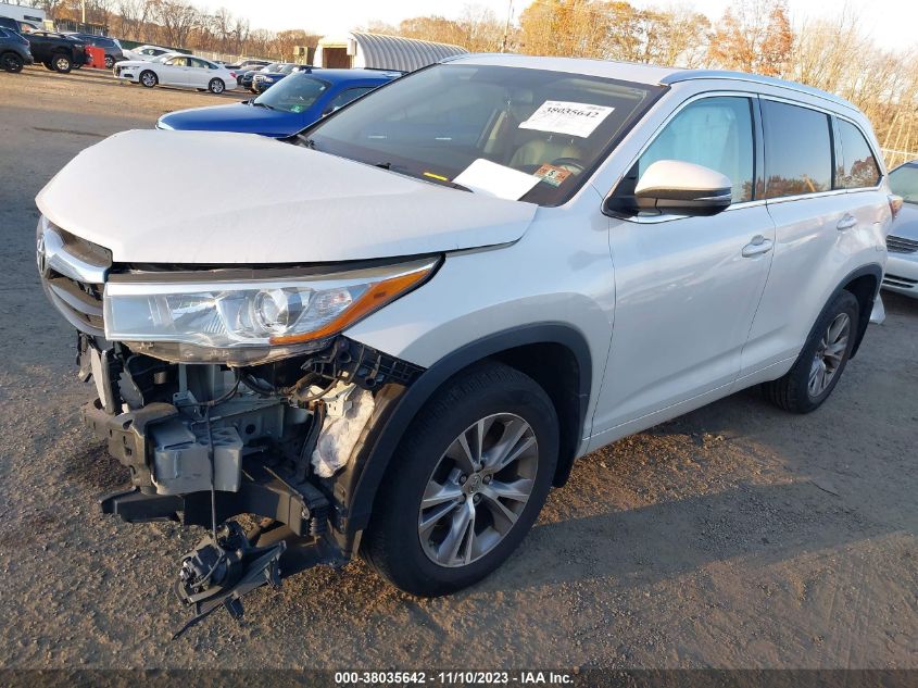 2015 Toyota Highlander Xle V6 VIN: 5TDJKRFHXFS159839 Lot: 38035642