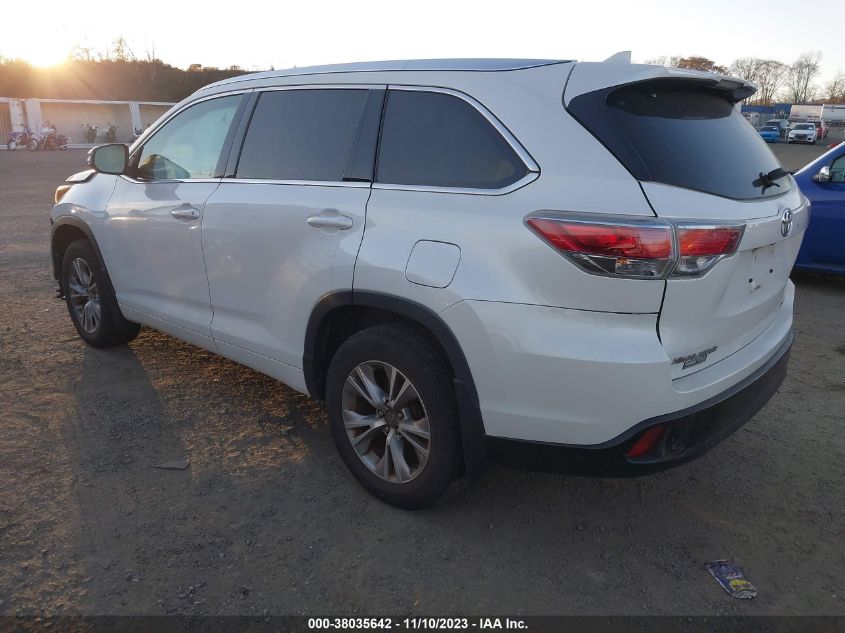 2015 Toyota Highlander Xle V6 VIN: 5TDJKRFHXFS159839 Lot: 38035642