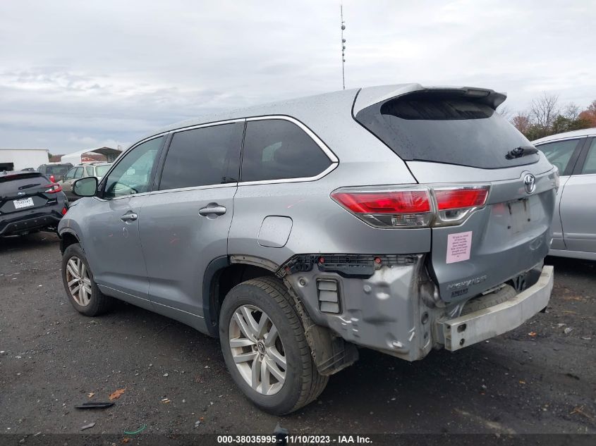 2016 Toyota Highlander Le V6 VIN: 5TDBKRFH0GS259227 Lot: 38035995