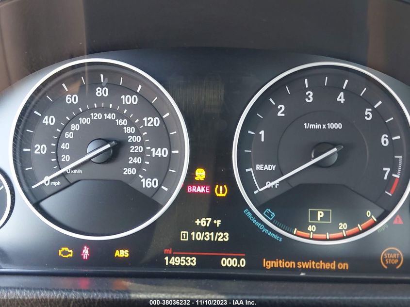 2015 BMW 3 Series 328I VIN: WBA3A5G51FNS85468 Lot: 38036232