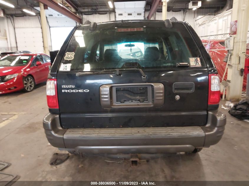 2003 Isuzu Rodeo S 3.2L V6 VIN: 4S2DM58W334309247 Lot: 38036500