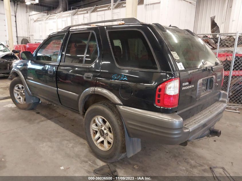 2003 Isuzu Rodeo S 3.2L V6 VIN: 4S2DM58W334309247 Lot: 38036500