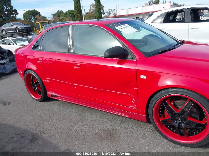 2007 Audi A4 2.0T VIN: WAUAF78E47A080352 Lot: 38038036