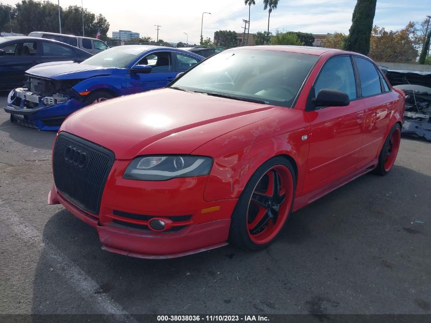 2007 Audi A4 2.0T VIN: WAUAF78E47A080352 Lot: 38038036