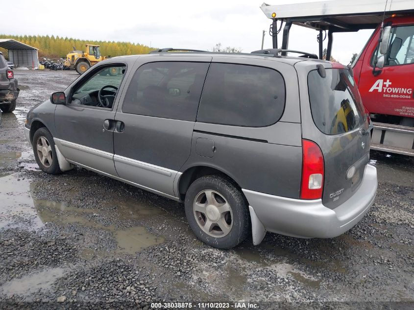 2002 Nissan Quest Se VIN: 4N2ZN16TX2D807148 Lot: 38038875