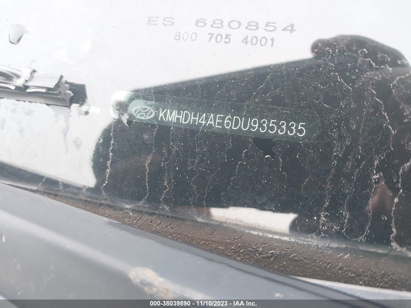 2013 Hyundai Elantra Limited (Ulsan Plant) VIN: KMHDH4AE6DU935335 Lot: 38039890