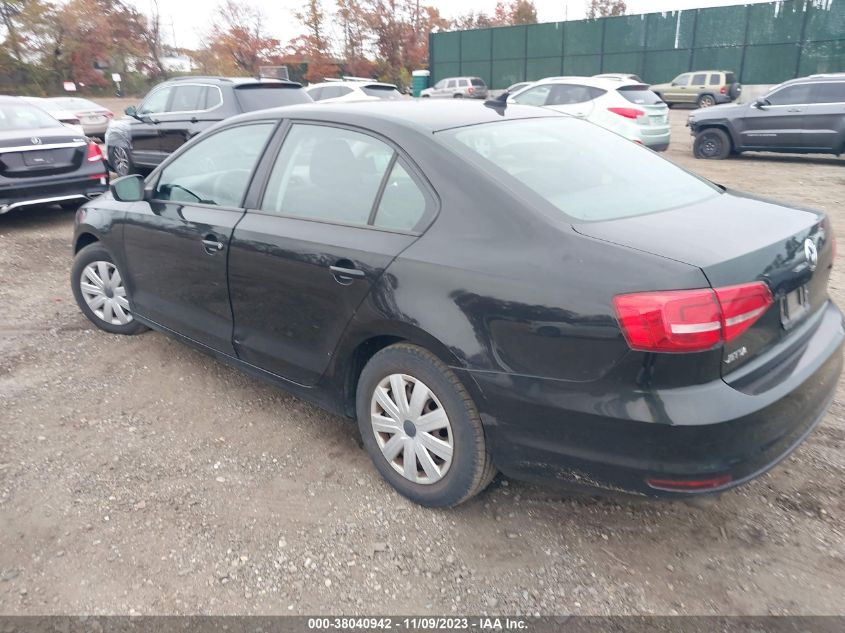 2015 Volkswagen Jetta Sedan 2.0L S W/Technology VIN: 3VW2K7AJ3FM321245 Lot: 38040942