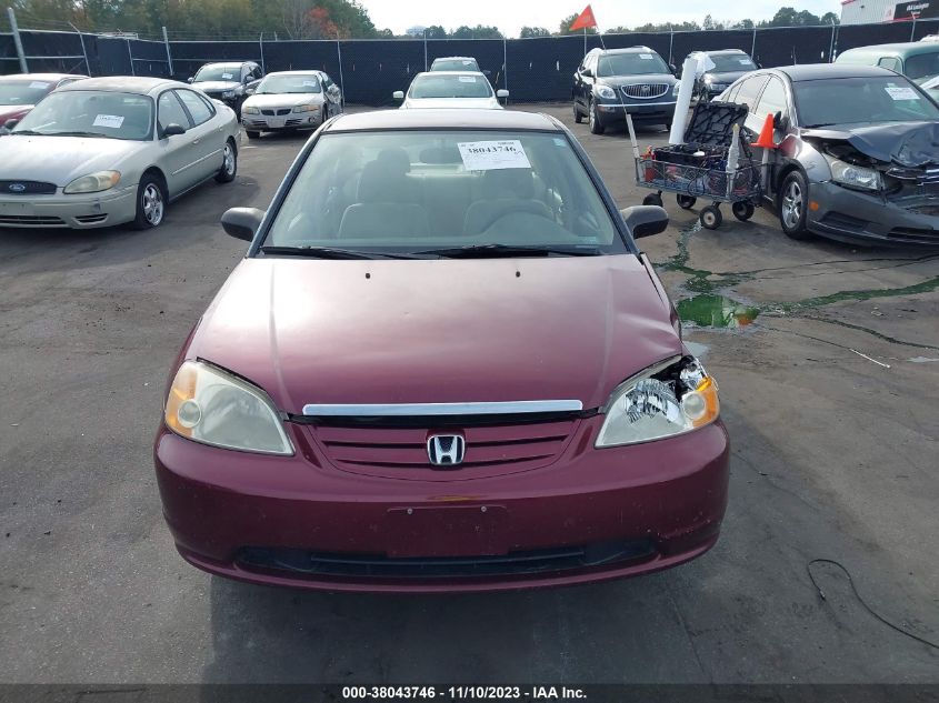 2003 Honda Civic Lx VIN: JHMES16503S002248 Lot: 38043746