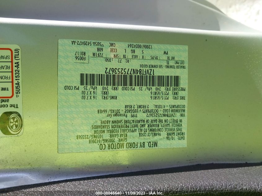 1ZVFT84N775253672 2007 Ford Mustang V6 Deluxe/V6 Premium