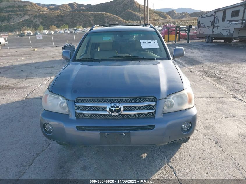 2006 Toyota Highlander Hybrid Limited V6 VIN: JTEEW21A460004290 Lot: 38046626