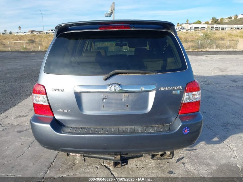 2006 Toyota Highlander Hybrid Limited V6 VIN: JTEEW21A460004290 Lot: 38046626