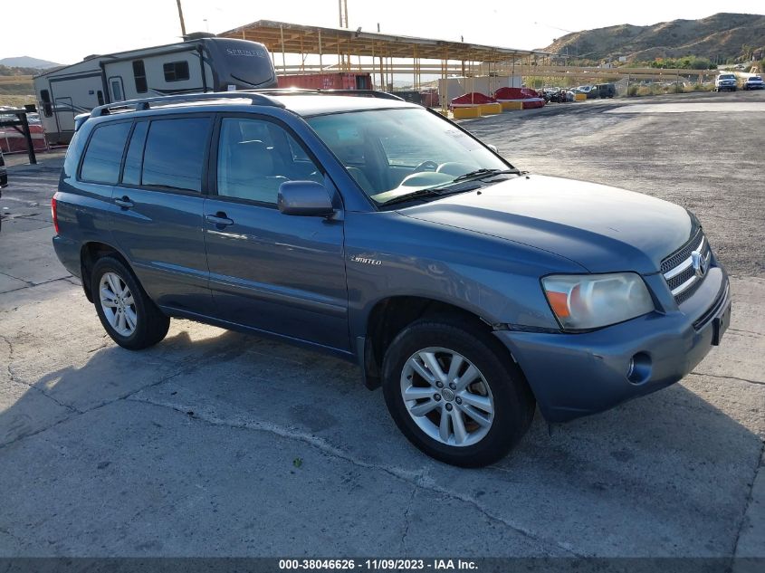 2006 Toyota Highlander Hybrid Limited V6 VIN: JTEEW21A460004290 Lot: 38046626