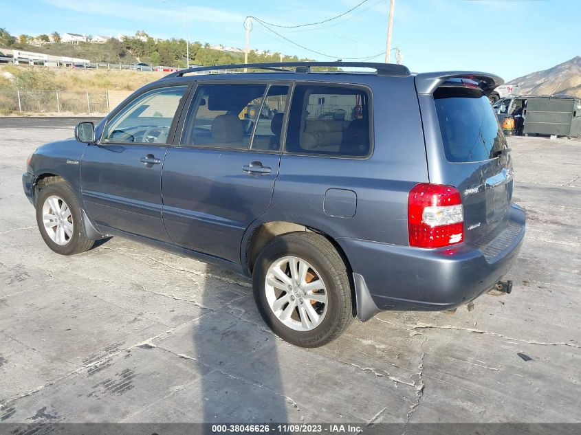 2006 Toyota Highlander Hybrid Limited V6 VIN: JTEEW21A460004290 Lot: 38046626