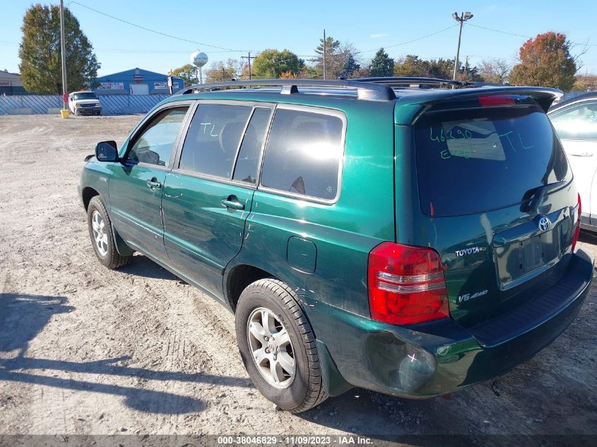 2001 Toyota Highlander V6 (A4) VIN: JTEHF21A910001200 Lot: 38046829