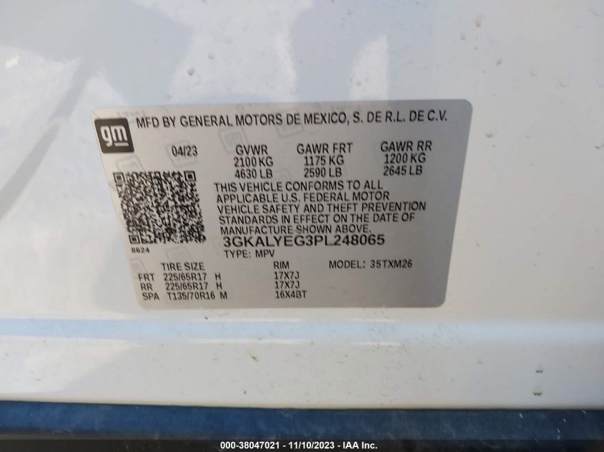 2023 GMC Terrain Awd At4 VIN: 3GKALYEG3PL248065 Lot: 38047021