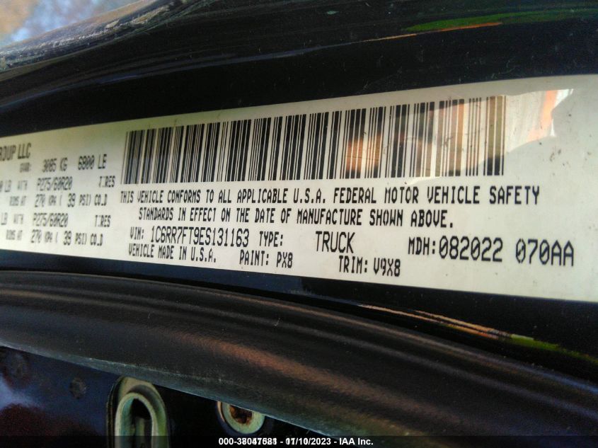 2014 Ram 1500 Express VIN: 1C6RR7FT9ES131163 Lot: 38047581