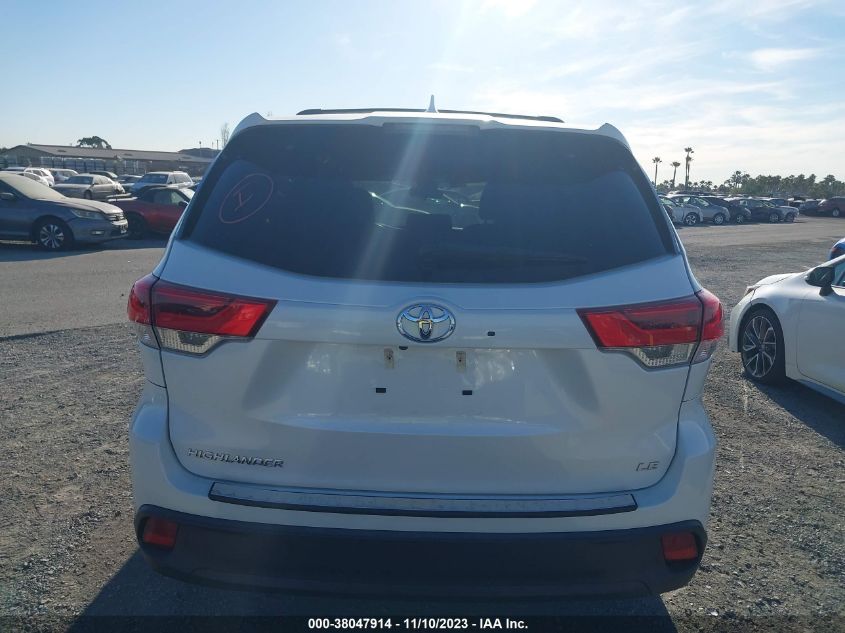 2019 Toyota Highlander Le VIN: 5TDZZRFH7KS323783 Lot: 38047914