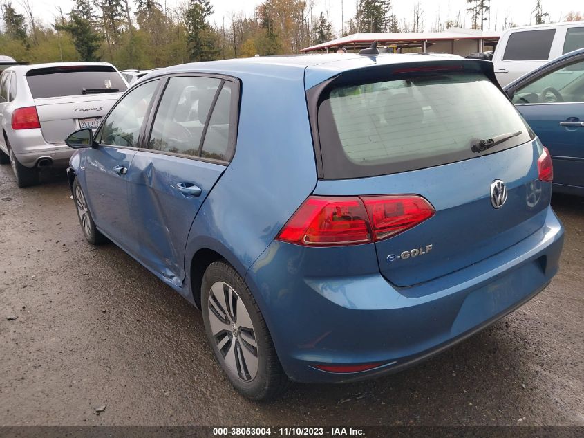 2016 Volkswagen E-Golf Se VIN: WVWKP7AU1GW911931 Lot: 38053004