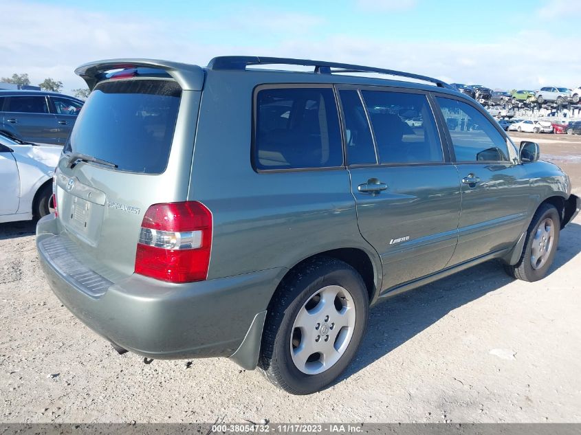 2006 Toyota Highlander Limited V6 VIN: JTEDP21A860115479 Lot: 38054732