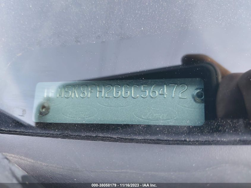 2016 Ford Explorer Limited VIN: 1FM5K8FH2GGC56472 Lot: 38058179