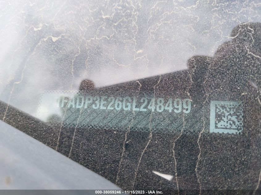 2016 Ford Focus S VIN: 1FADP3E26GL248499 Lot: 43396973