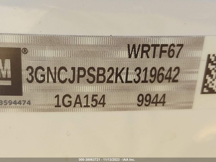 3GNCJPSB2KL319642 2019 Chevrolet Trax Lt