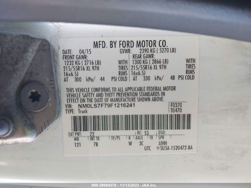 NM0LS7F79F1216241 2015 Ford Transit Connect Xlt