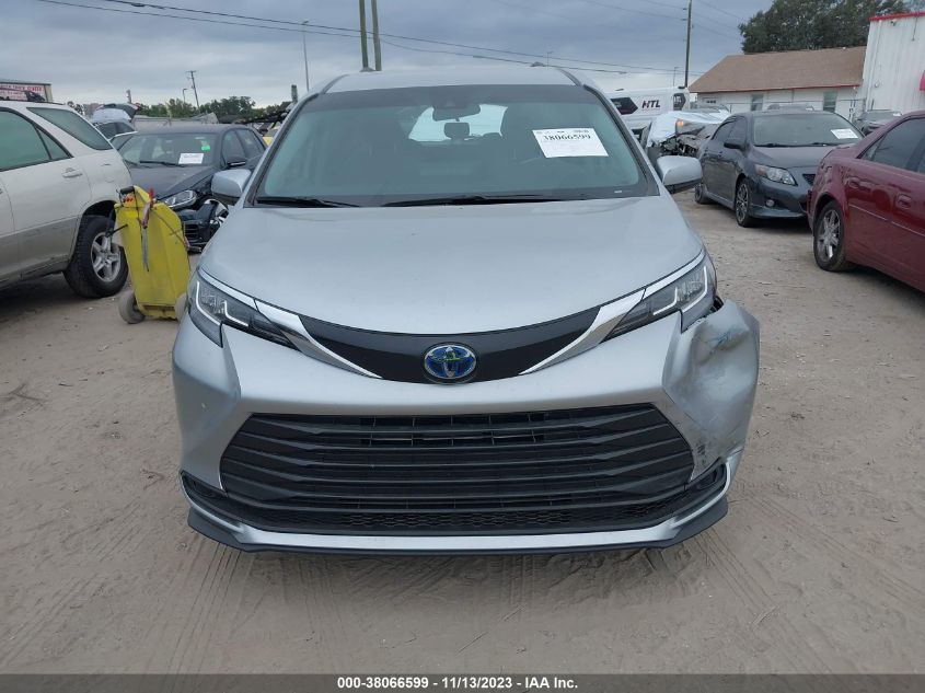 2022 Toyota Sienna Le VIN: 5TDKRKEC6NS095455 Lot: 38066599